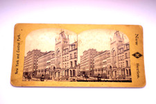 VINTAGE STEREOSCOPIC VIEW PHOTOGRAPH BLACK & WHITE NEW YORK & CENTRAL PARK picture