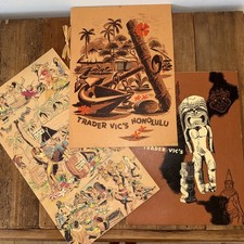 3 Vintage 1958 Trader Vic's Menus Savoy Plaza Honolulu picture