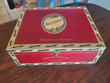 BRICKHOUSE - MIGHTY MIGHTY Red Wooden Cigar Box w/ Gold & Black Trim picture