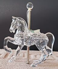 Carousel Horse Christmas Tree Ornament Acrylic Clear Silver Saddle picture