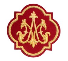 New Handmade Catholic Church Emblem For Vestment Applique Sewn On Velvet picture