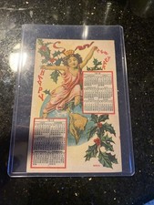 1912 Happy New Year  Calendar Postcard Vintage with extremely rare Stamp  picture