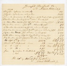 1854-1862 Antique Blacksmith Ledger Manuscript Receipt Oxen Horseshoe Troy NH picture
