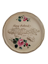 Vintage Nashco Hand Painted Plate Tray 11 Inches Long Island New York NY See Pic picture