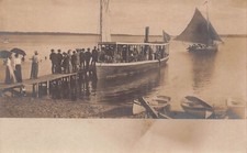 RPPC Clear Lake IA Bayside Amusement Park Boat Ride Photo Vtg Postcard C54 picture