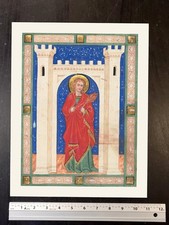 Saint Susanna, medieval manuscript Catholic art print 11x14 picture