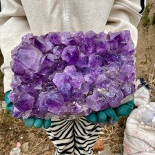 15.21LB Large Natural Amethyst geode quartz cluster crystal specimen Healing picture