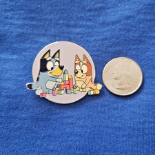 Bluey x Disney Parks - Bluey and Bingo Building a Castle with Blocks DISNEY PIN picture