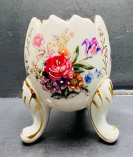 vintage cracked egg vase footed floral design beautiful collectible picture