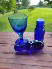 3 Pieces Mini Vintage Cobalt Blue picture
