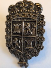 Antique Or Vintage  Spanish Castile and Leon Coat of Arms Insignia Sterling Pin  picture