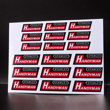 1.3 Inch and 1 Inch STANLEY HANDYMAN Vintage Style DECALs, Vinyl STICKER picture