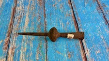 Antique Hand-Forged Iron Spear with Iron Tip S1 picture