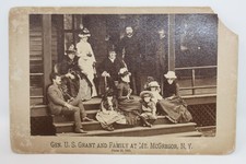 Antique Cabinet Card 1870s President Gen U.S. Grant & Family Mount Mcgregor NY picture