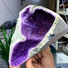 2.41LB Natural Amethyst geode quartz cluster crystal specimen Healing D36 picture