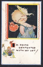 Mabel Lucie Attwell postcard “I’m Being Contented With My Lot” PU 1958 picture