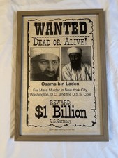 Rare Vintage 2001 Osama Bin Laden Official Original 11x17 Wanted Poster Sept 11 picture