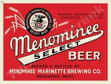 Menominee Select Beer Label 9