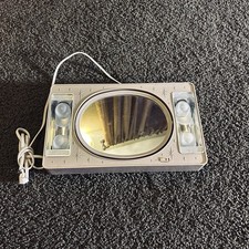 Vtg 60s MCM Makeup Mirror Atomic Starburst Lighted Light Portable Vanity w Case picture