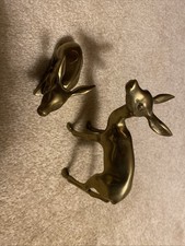 Vintage MCM Korean Solid Brass mom and fawn picture