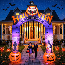 10 FT Halloween Inflatable Archway, Built-In LED Lights, Blow up Outdoor Yard De picture