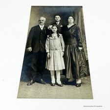 Antique AZO Real Photo Postcard RPPC Family Portrait Chicago 1900's picture
