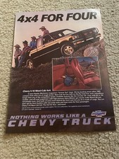 Vintage 1986 CHEVY S-10 MAXI-CAB 4x4 Pickup Truck Print Ad 