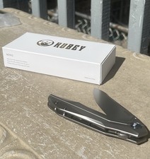 Kubey Nova KB235F Pocketknife Titanium Handle Gray 14C28N Drop Point Blade picture