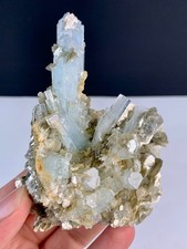 179 Gram Terminated Sky Blue Aquamarine With Muscovite From Nagar Pakistan. picture