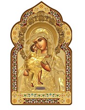 Catholic Orthodox Madonna and Child Christ Jesus Saint Mary in Gold Icon picture
