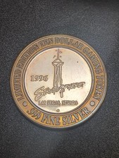 1996 Stratosphere Las Vegas NV $10 Gaming Token .999 Fine Silver US Coin C72 picture