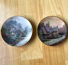 Bradford Editions Thomas Kinkade Enchanted Seasons 2 Porcelain Mini Plates 1996 picture