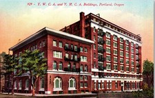Portland OR YMCA & YWCA Buildings Old Vtg Postcard View c1910s Y.M.C.A. Y.W.C.A. picture
