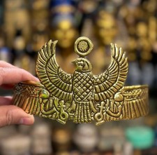 Ancient Egyptian Antiquities Gold Leaf Egyptian Horus Copper Crown Egyptian BC picture