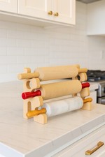 Rolling Pin Rack - Holds 3 Pins - Kitchen Organizer Baking Organization picture