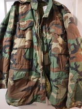 US Military Cold Weather Field Jacket, Liner, Fur Ruff Hood, Med. Long, VNT picture