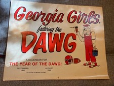 Vintage Georgia Girls 1985 1986 Year Of The Dawg Dog Calendar Hairy Dawg UGA picture