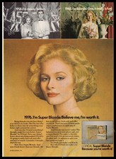 L'Oreal Super Blonde 1970s Magazine Print Advertisement 1976 
