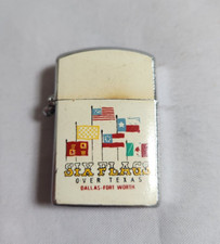 Vintage Penguin Six Flags Over Texas Dallas Mini Pocket Cigarette Lighter Japan picture