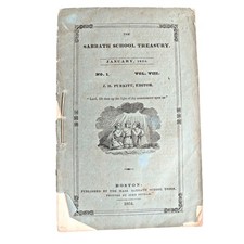 Antique Jan 1834 Sabbath School Treasury Boston Mass Religion Book Victorian picture