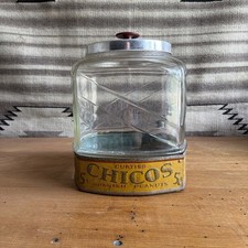 Antique CURTISS CHICOS SPANISH PEANUTS GLASS JAR 5 Cent Country Store Display picture