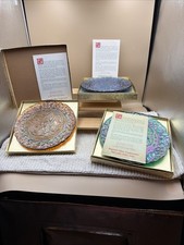 Vintage Imperial Carnival Glass Full Set 11 Days of Christmas Plates W/ Boxes. picture