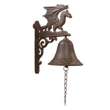Flying Winged Dragon Metal Wall Mount Bell Medieval Gothic Yard/Garden/Bar Decor picture