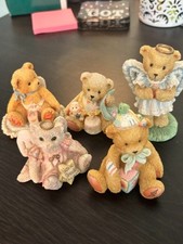 Lot of 5 Enesco Figurines - Bears & 1 Hillman Kitten picture