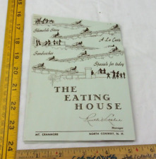 The Eating House skimobile restaurant menu 1950s North Conway New Hampshire picture