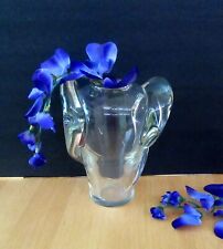 Vintage clear heavy crystal bud vase with side swirls - 6