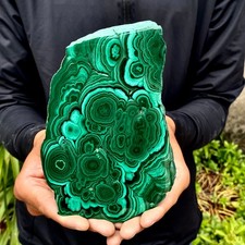 1.87LB Natural malachite slice quartz crystal luster mineral specimen picture