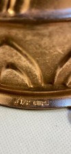 Vtg Copper Tone Jello Mold/Bundt Round Cake Pan Decorative 3 1/2 EUC w/Hanger picture