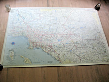 LOS  ANGELES & VICINITY  AAA AUTO CLUB  MAP  58'' X 39''  ORIGINAL 9-76 EDITION picture