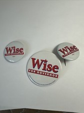 3 Bob Wise for governor buttons picture